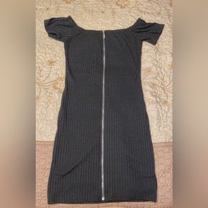 Black tight zip up dress